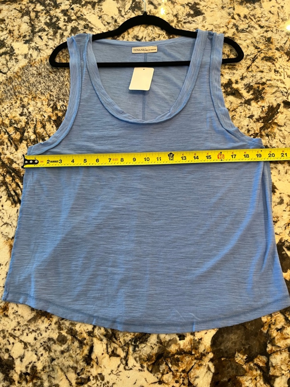 Zenana Blue Sleeveless Tank Top Size Large Soft Lightweight Casual Everyday NEW - Picture 9 of 11